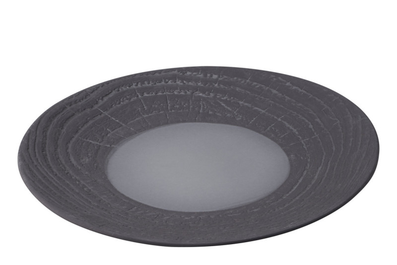 Assiette coupe plate rond gris porcelaine Ø 28,3 cm Arborescence Revol