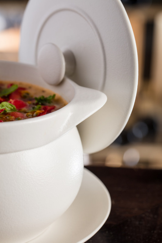 Soupière rond gris porcelaine vitrifiée Ø 15,7 cm Chefs Fusion Rak