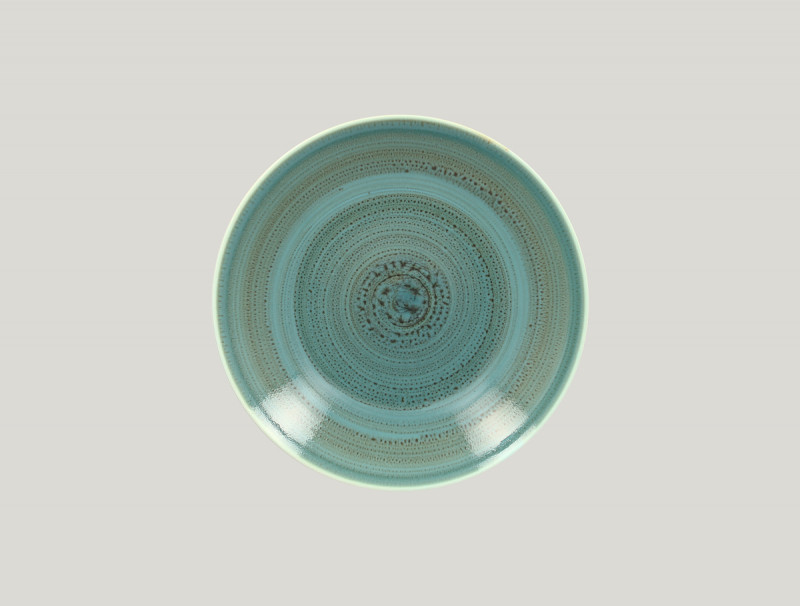 Assiette coupe creuse rond turquoise porcelaine Ø 28 cm Twirl Rak