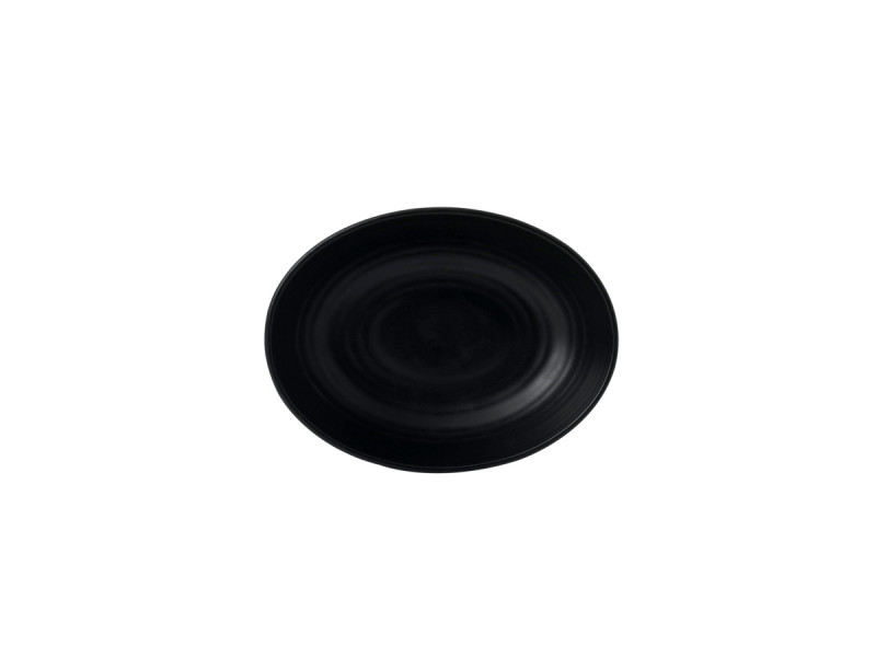 Assiette creuse ovale noir porcelaine 21,6x16,4 cm Evo Dudson
