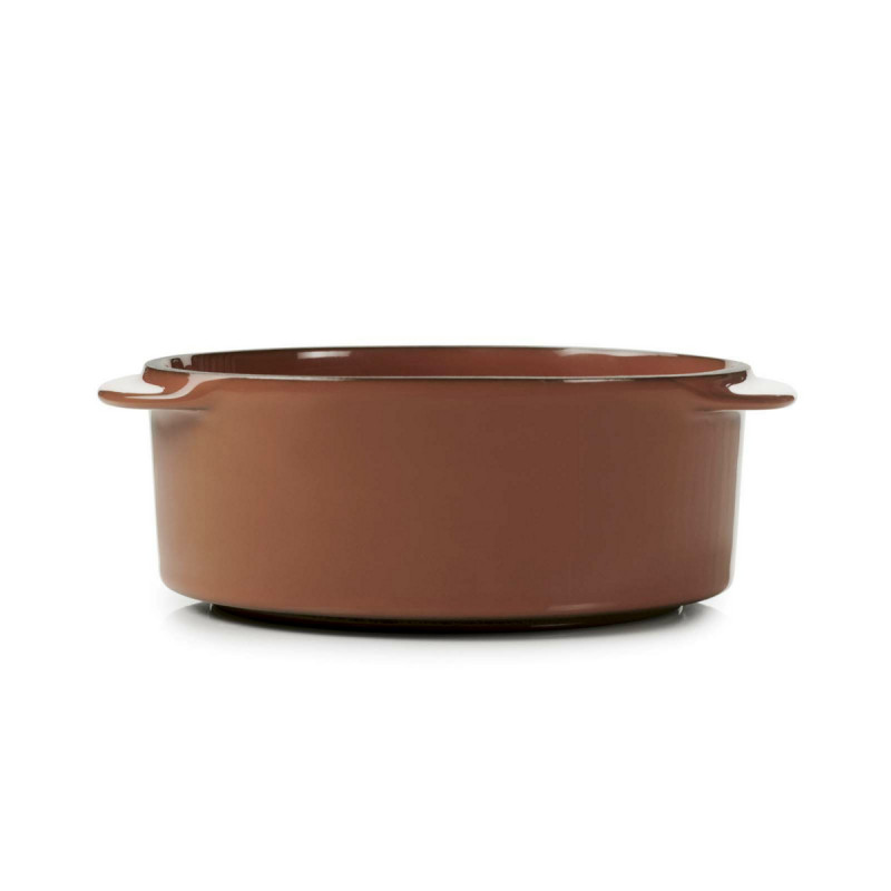 Cocotte sans couvercle rond rouge porcelaine culinaire Ø 12 cm Caractere Revol