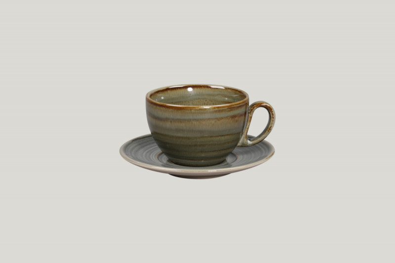 Sous tasse à thé déjeuner rond gris porcelaine Ø 15 cm Rakstone Spot Rak