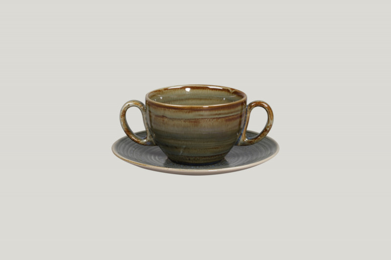 Sous tasse à thé déjeuner rond gris porcelaine Ø 17 cm Rakstone Spot Rak