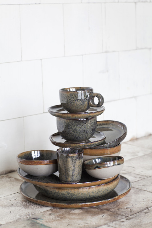 Plat rond gris grès émaillé Ø 32 cm Surface Serax