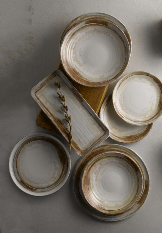 Assiette coupe creuse rond beige porcelaine Ø 21 cm Finca Dudson