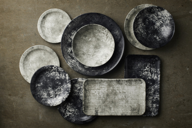 Assiette coupe plate rectangulaire noir porcelaine 27x16 cm Urban Dudson Dudson