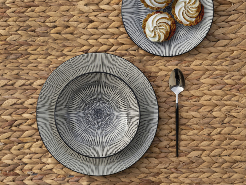 Assiette à pâtes creuse rond beige grès émaillé Ø 18,5 cm Hypnose Medard De Noblat