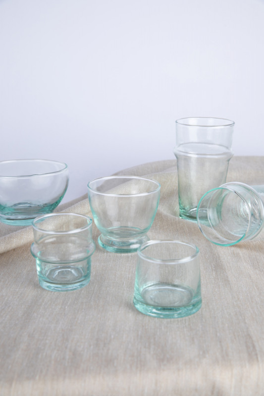 Verrine beldi en verre recyclé soufflé bouche transparent verre recyclé Ø 5,5 cm Lily Pro.mundi