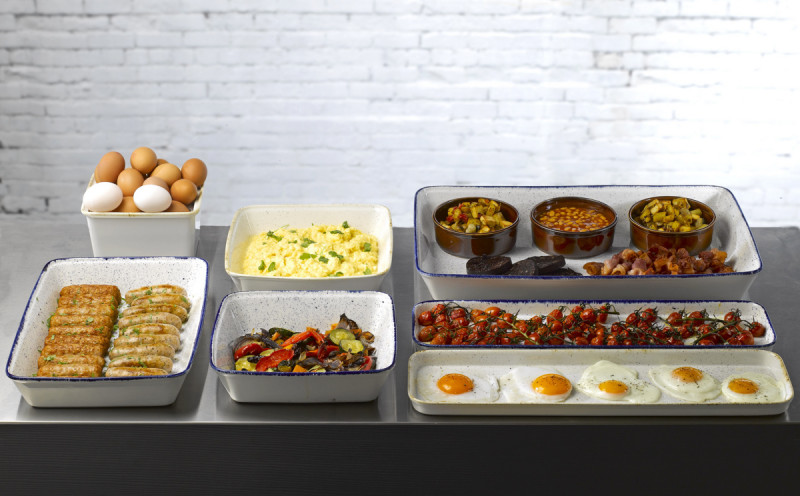 Plat GN1/1 porcelaine vitrifiée Hints Indigo 53x32,5x6,2 cm 6 L Stonecast Hints Churchill