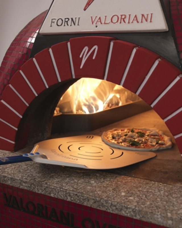 Pelle à pizza perforée aluminium anodisé 33x33 cm manche 150 cm Napoletana Gi Metal