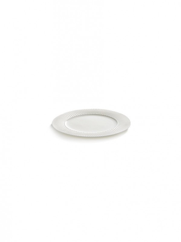 Assiette plate rond blanc porcelaine bone china Ø 14 cm Nido Serax