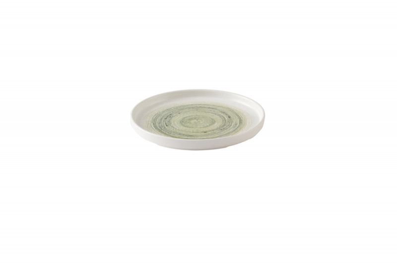 Assiette coupe plate rond vert porcelaine vitrifiée Ø 21 cm Elements Churchill