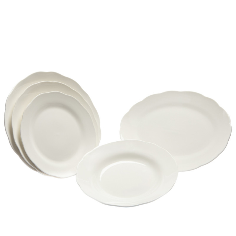 Assiette coupe plate rond blanc porcelaine Ø 24,2 cm Sérafine Pro.mundi