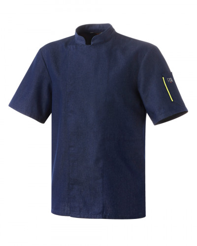 Veste de cuisine manches courtes bleu T4 Nero Robur