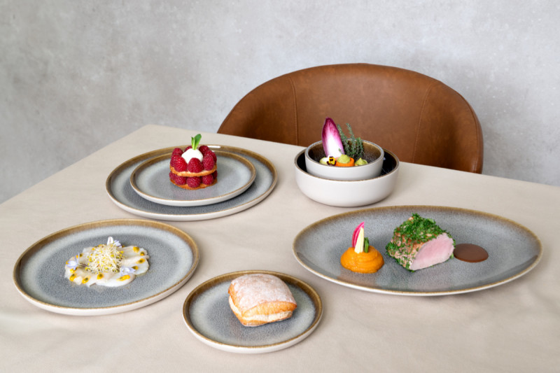 Assiette coupe plate porcelaine 32x22 cm Lunara Accolade