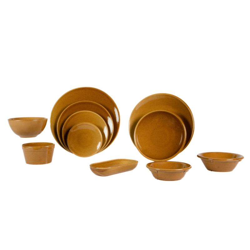 Assiette coupe plate caramel grès renforcé Ø 12 cm Twist Essentials Collection